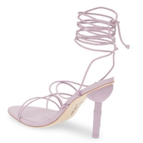 Cult Gaia SOLEIL Bamboo Heels sz EU 37 in Lilac 388$ - Picture 4 of 12
